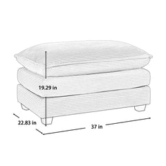 Ottoman Footstool in Corduroy Fabric, Can be Used with 2 Seater Sofas, 3 Seater Sofas and 4 Seater Sofas,Tan Corduroy Fabric