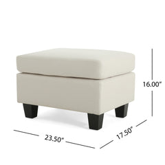 Upholstered Ottoman, Beige