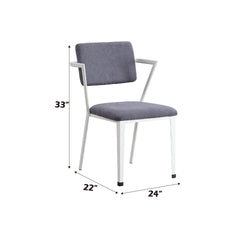 Cargo Gray Fabric & White Finish Office Chair