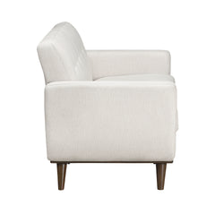 Contemporary Beige Love Seat Tufted Back Upholstered Cushion Seat Comfortable Solid Wood Legs Living Room Furniture 1pc