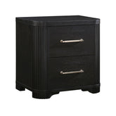 Modern Style Bedroom Furniture 1pc Nightstand of 2x Dovetail Drawers Charcoal Finish Elegant Design Bedside Table