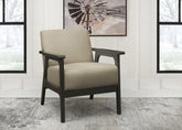 Light Brown Fabric Upholstered Accent Chair 1pc Solid Rubberwood Antique Gray Finish Living Room Furniture