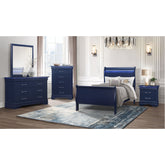 CHARLSTON BLUE FULL 5PC BEDROOM SET