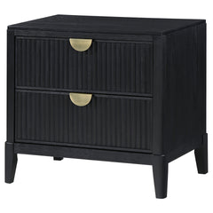 Mason Black 2-drawer Nightstand