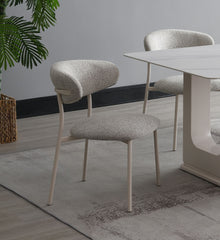 Modern Luxury Dining Chairs 2pc Set Padded Seat Back Cushion Comfortable Metal Frame Dining Furniture