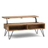 Hunter 48 inch Wide Solid Mango Wood Lift Top Coffee Table in Natural