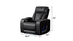 Fortuner Modern Style Upholstery Recliner 3PC Livingroom Set Made with Wood & Massage Function Included-Black (NJ Inventory)