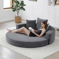 Convertible sofa couch bed,multi-functional,circular bed,adjustable Futon sofa ,No Assembly compressed corduroy floor lounge sofa for Apartment office bedroom living room