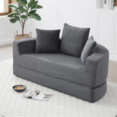 Convertible sofa couch bed,multi-functional,circular bed,adjustable Futon sofa ,No Assembly compressed corduroy floor lounge sofa for Apartment office bedroom living room