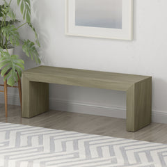 Acacia Wood Dining Bench, Light Gray Oak