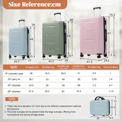 6 Piece Luggage Set,Lightweight Hardshell Suitcase with Double Spinner Wheels Handle Password Lock,14 IN Cosmetic Case 20/24/28 IN Luggages with Duffel Bag and Toiletry Bag