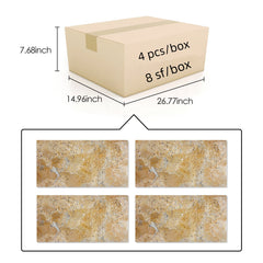 12*24 Gold Yellow Beige natural marble, for floor and wall, polished marble tile, natural stone, genuine marble, real marble, 1 box 4 pcs