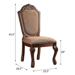 Beige and Cherry Solid Back Side Chairs (Set of 2)