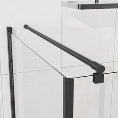 Goodyo Shower Enclosure Frameless 36 in.D x 36 in. W x 72 in. H, Corner Shower Door with 1/4 in. Clear Tempered Glass, Pivot Opening, Black Finish