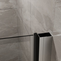 Goodyo 34"x72" Pivot Shower Door, 1/4 inch Thick Tempered Glass Swing Shower Door in Chrome Finish, Semi-Frameless Design