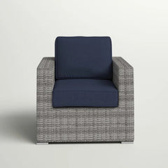 wicker club chair GREY
