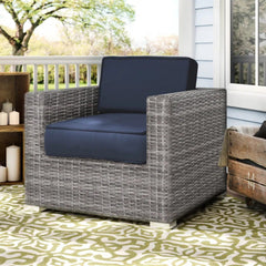 wicker club chair GREY