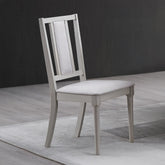 Elegant Gray Finish Contemporary Dining Chars Set of 2 Wooden Upholstered Seat Modern Dining Room Furniture