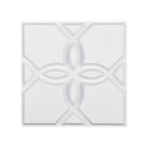 3D Wall Panels 33-Pack 11.81 x 11.81'' PVC 32 Sq.Ft Coverage Floral Matte White