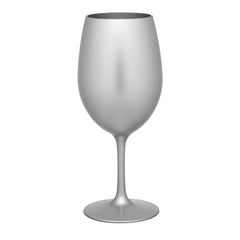 Metallic Silver Color Plastic Wine Glasses Set of 4 (20oz), BPA Free Acrylic Wine Glass Set, Unbreakable Red Wine Glasses, White Wine Glasses