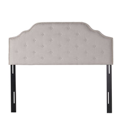 Tufted Upholstered Headboard Queen Size, Solid Wood Head Board with Durable Metal Legs, Adjustable Height Queen headboard with Nailhead Trim,fabric Headboard in Modern Button Tuffted Design