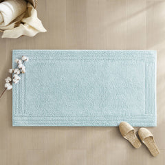 1 PCS 20x30" 100% Cotton Tufted 3000 GSM Reversible Bath Rug Blue
