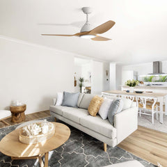 52 Inch Ceiling Fan with Light 22W 3 Color Dimmable LED Memory Function Ultra Quiet Reversible DC Motor 1H 4H 8H Timer for Large Rooms