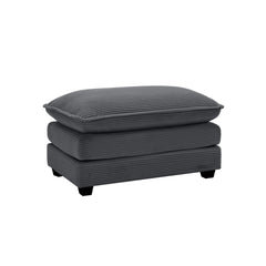 Ottoman Footstool in Corduroy Fabric, Can be Used with 2 Seater Sofas, 3 Seater Sofas and 4 Seater Sofas,Grey Corduroy Fabric