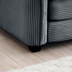 Ottoman Footstool in Corduroy Fabric, Can be Used with 2 Seater Sofas, 3 Seater Sofas and 4 Seater Sofas,Grey Corduroy Fabric