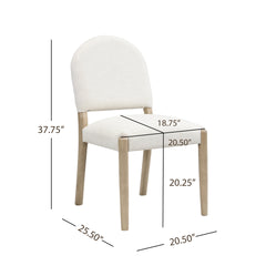 Dining Chairs with Back Mid Century Fabric Upholstered Armless Dining Room Side Chairs Set of 2-Light Ash+Beige