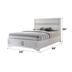 Naima White Finish Queen Bed W/Storage