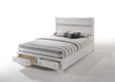 Naima White Finish Queen Bed W/Storage