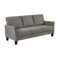 Modern Contemporary Upholstered Sofa Brown Gray Plush Seat Comfort Durable Solid Wood Living Room Furniture 3-Seater Couch 1pc