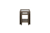 Nesting Tables with Glass Top Cocoa