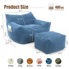 Bean Bag Chair for Adults, Oversized Comfy Beanbag Living Room Lazy Sofa for Bedroom & Dorm
