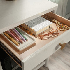 Computer Desk with 2 smooth-glide Drawers, Light Gray finish