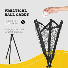 Soozier 17' x 5.5' Baseball Net with Strike Zone, Tee, Caddy, and Carry Bag for Pitching and Hitting, Portable Extra Large Softball and Baseball Training Equipment