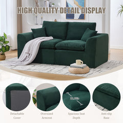 UNITED WE WIN Modular Sectional Sofa Cloud Couch,Comfy Cloud Modern Sofa,2 Seater with Cushion Covers Removable Furniture for Living Room Bedroom Apartments Dorms,No Assembly Required