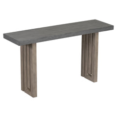 U_STYLE Uniquely Designed Oak Veneer Console Table with Distinctive Side Shapes, Suitable for Entryway, Hallway, Living Room, Foyer, Corridor