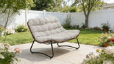 Patio Loveseat Sofa, Outdoor Wicker Loveseat with Luxury Thick Cushion, All-Weather Patio Furniture Set, Outdoor Glider Bench for Garden Balcony Backyard