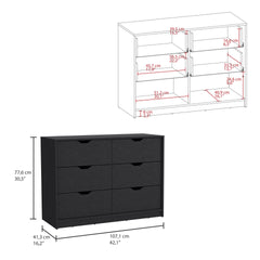Bennett 2 Piece Bedroom Set, Nightstand + Dresser, Black