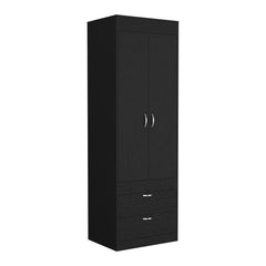 Armoire Tarento, Two Drawers, Black Wengue Finish