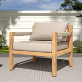 Acacia Wood & Beige Rope Outdoor Leisure Chair – Spacious, Comfortable & Versatile for Any Patio