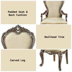 Latisha Antique Oak Finish Arm Chair (Set of 2)