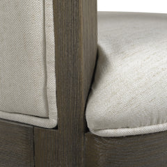 Williams 31i" Swivel Bar Stool with Armrests, Natural White Linen