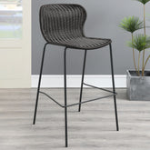 Mckinley Brown Faux Rattan Metal Bar Stool (Set of 2)