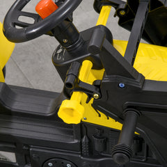 Aosom Kids Manual Pedal Ride-On Excavator with Front Loader Digger, Ride-On Tractor for 3 Year Old, Yellow