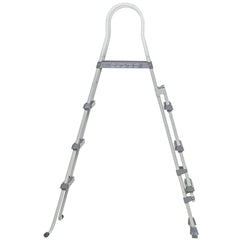 Outsunny 70" Above Ground Swimming Pool Ladder, A-Frame Deck Ladder with Top Platform, Non-slip Steps & Rounded Handrails for 48" Pool Wall Height, Gray