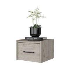 Elfrida Wall-Mounted Nightstand, Sleek Single-Drawer Design with Spacious Top Shelf