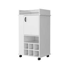 Farson Bar Cart with 2-Side Shelf, 6-Built In Wine Rack and Casters